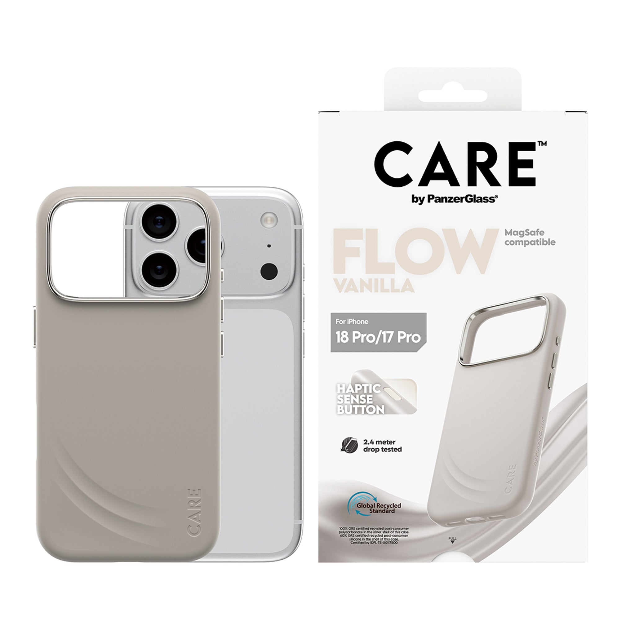 CARE™ by PanzerGlass® Flow Case Vanilla w. MagSafe iPhone 18 Pro | 17 Pro